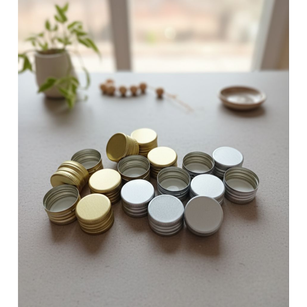 Tutup Botol Ulir Segel Aluminium Pillerproof neck 28 Gold / Silver - Tutup Botol Marjan / UC 1000