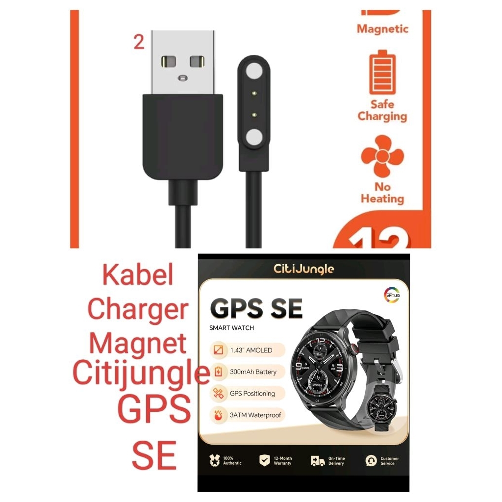 CitiJungle DM56 Neo GPS  Smart Watch Kabel Charger Smartwatch CitiJungle GPS SE DM56 Magnetic 2 Pin 