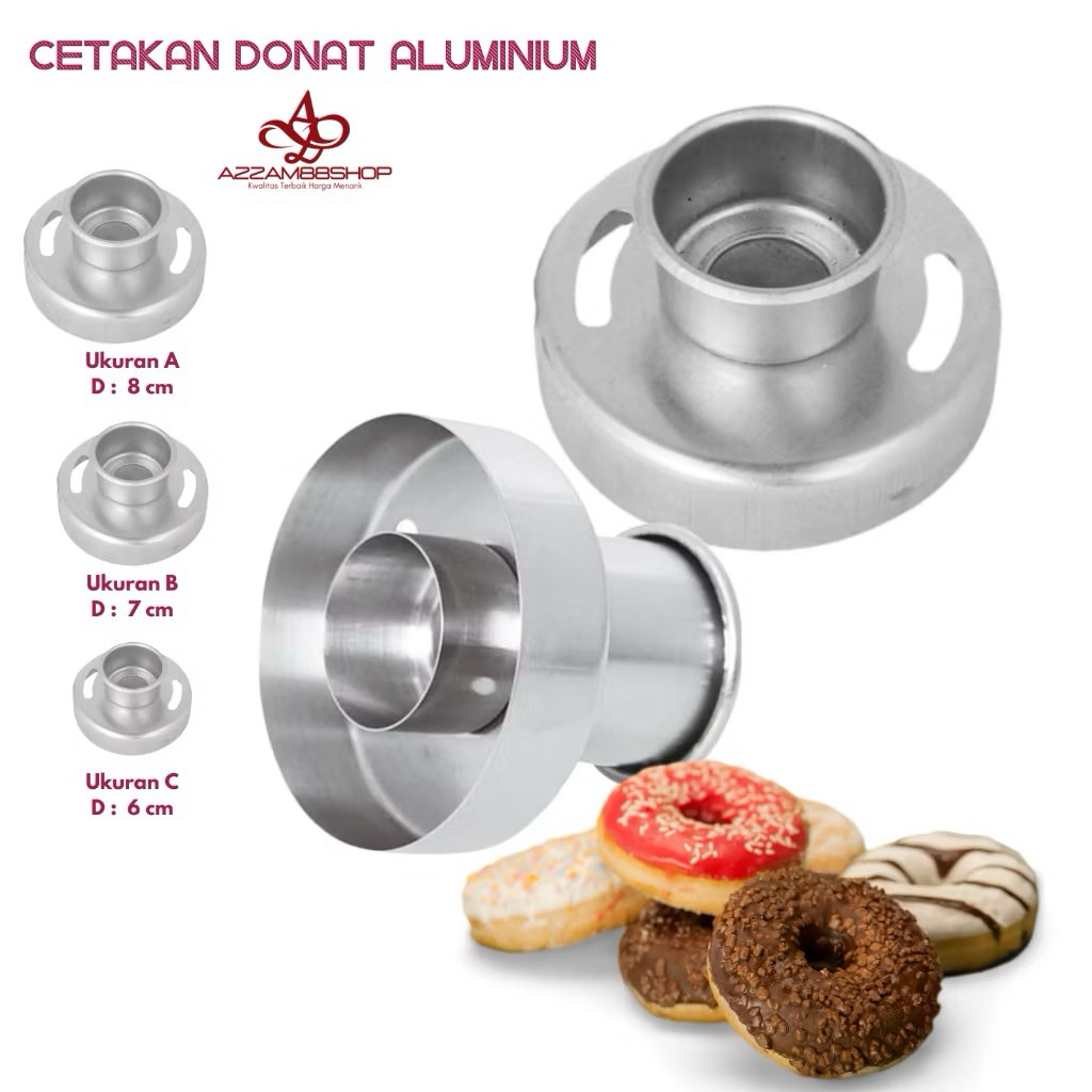 CETAKAN DONAT ALMUNIUM 3pcs MURAH/ CETAKAN DONAT ANTI LENGKET/ CETAKAN DONAT PRES BULAT/ CETAKAN DON