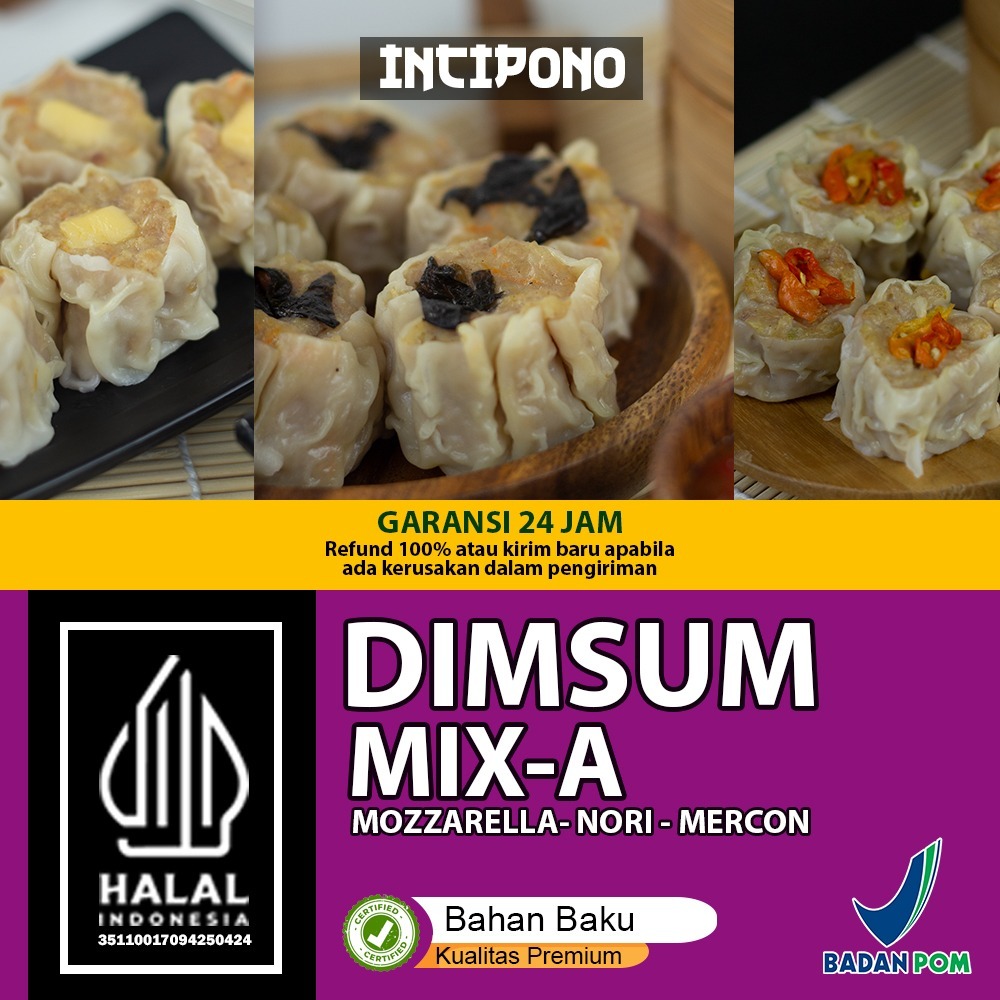 Incipono Dimsum Mix - A - Mozzarella - Nori - Mercon Frozen Food Siomay 1 Pack Isi 50 Pcs Halal Dagi