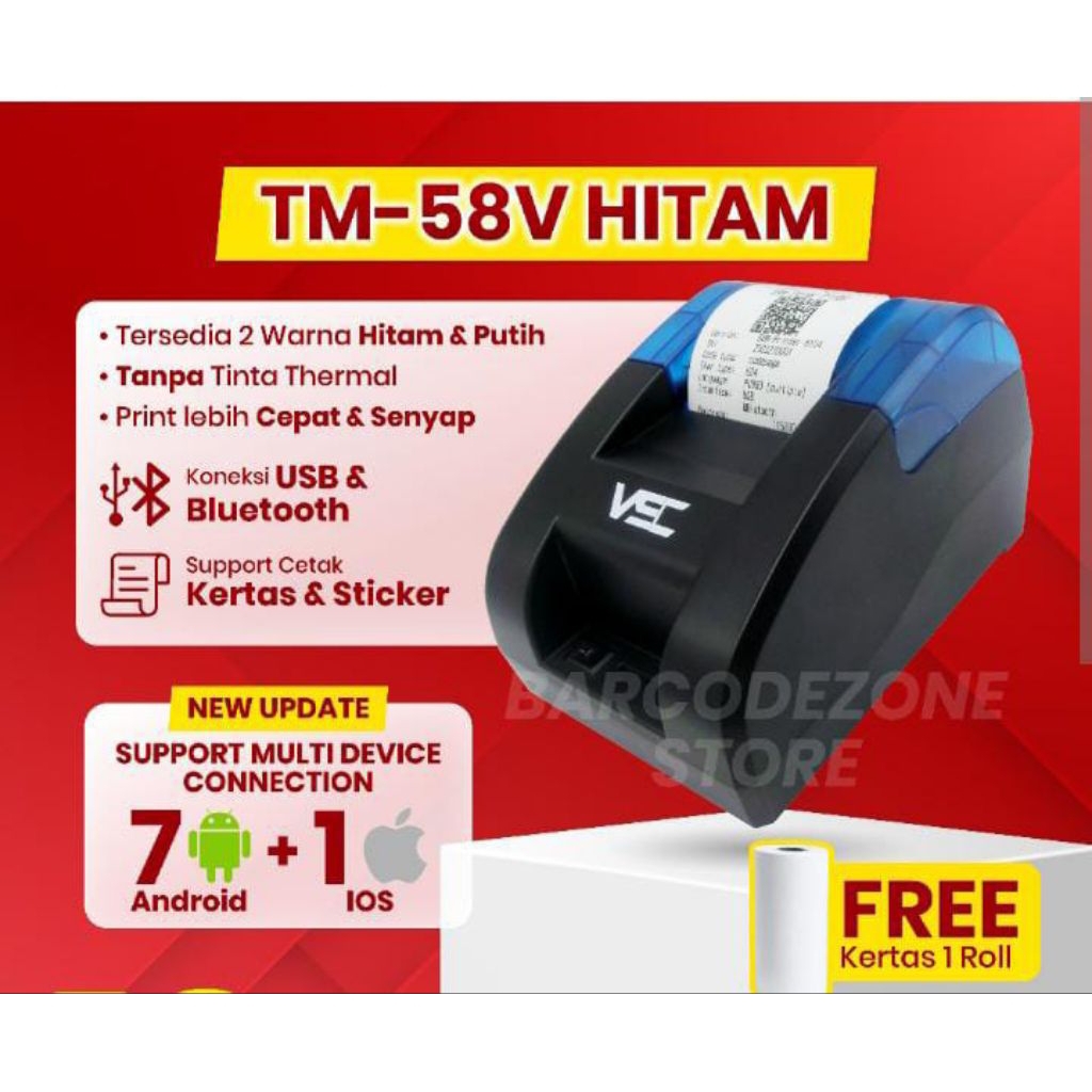 Printer Thermal VSC 58mm Bluetooth