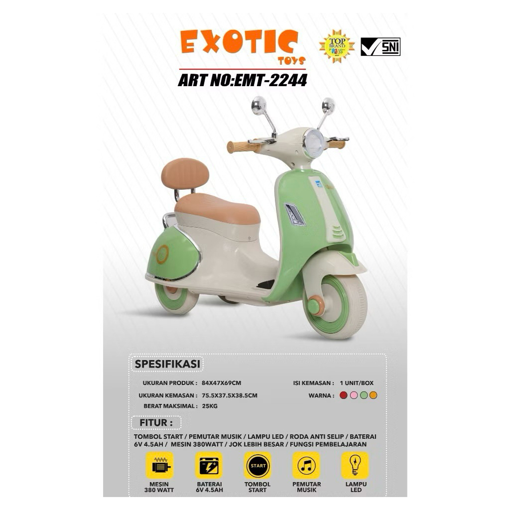 Motor Aki anak Vespa PMB NW113 Exotic 2242 Volta 5022 2237 lite Sepeda Listrik Cas casan Klasik