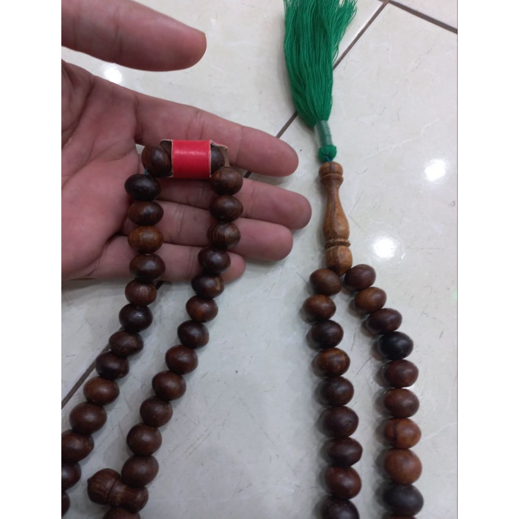 TASBIH KAYU GAHARU ASLI WANGI JUMBO MOTIF DONAT