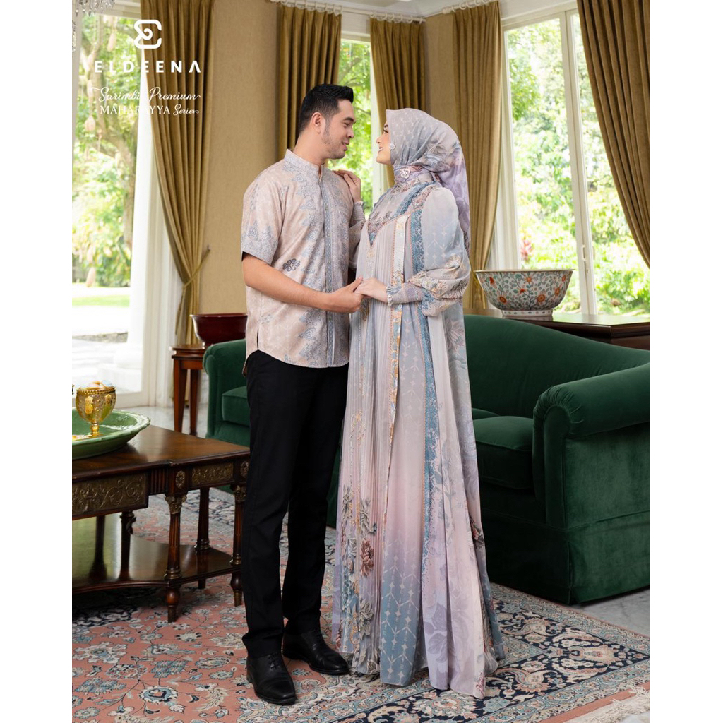 Sarimbit Eldeena premium Maharayya Series terbaru gamis Couple Lebaran