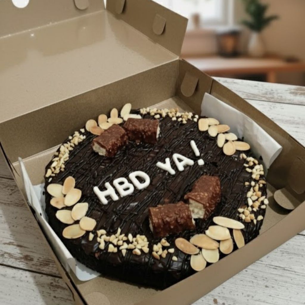 ( delishbrownie ) FUDGY BROWNIES  ULANG TAHUN / FUDGY BROWNIES HURUF / FUDGY BROWNIES BULAT  NYOKLAT