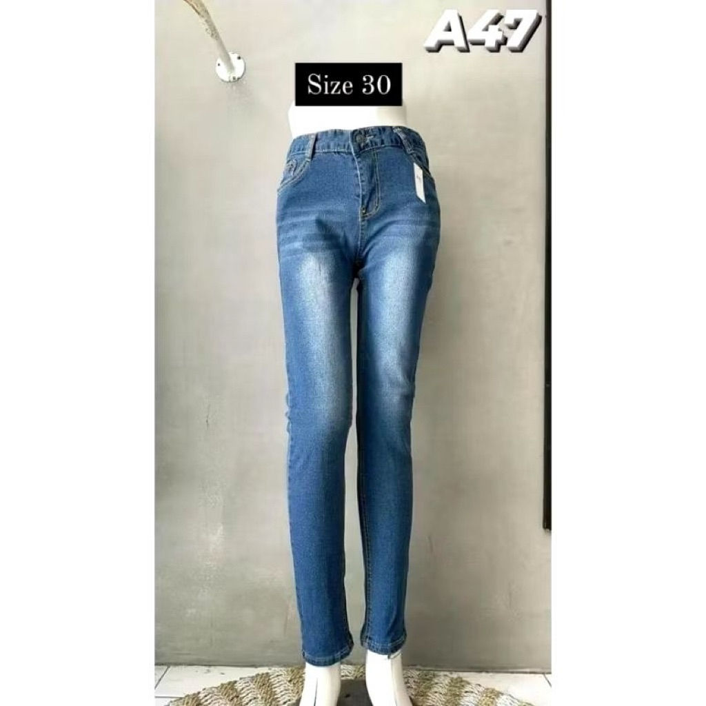 DISKON celana jeans preloved biru dongker navy branded