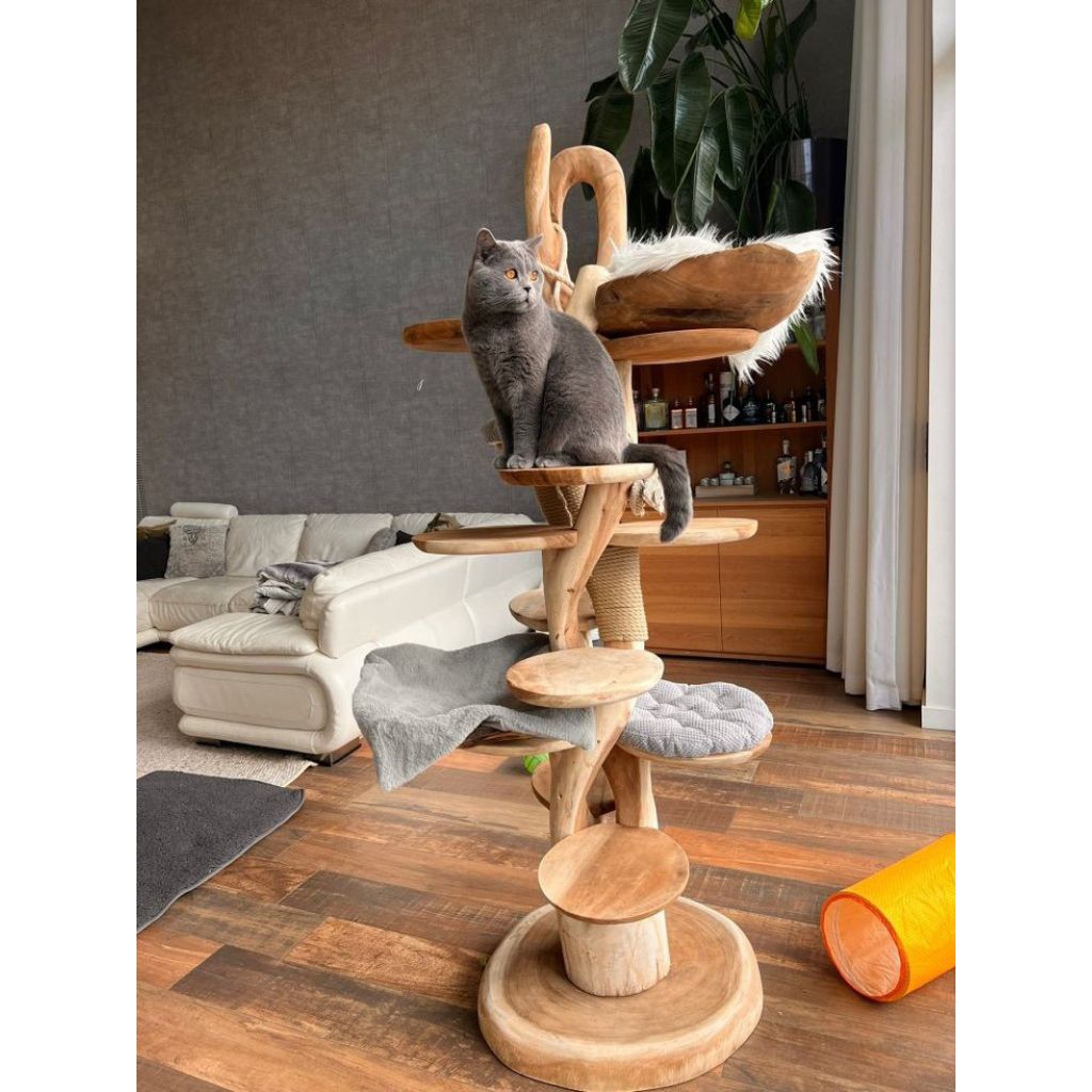 CAT TREE/garukan kucing kayu/garukan kucing main/garukan kucing rumah main/garukan kucing furniture/