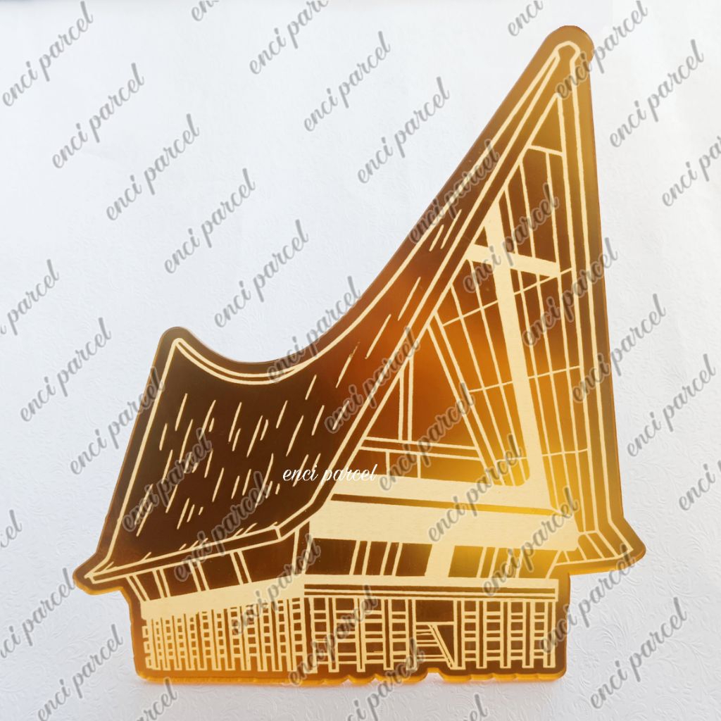 logo rumah adat bolon Model B tampak samping suku batak sumatera utara dekorasi miniatur hiasan maha