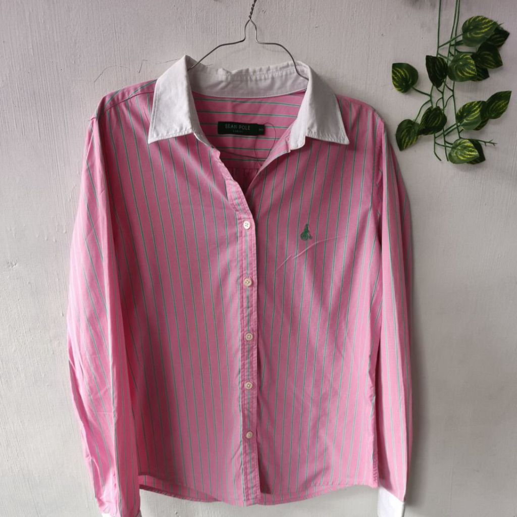 PRELOVED KEMEJA SALUR PINK BEANPOLE