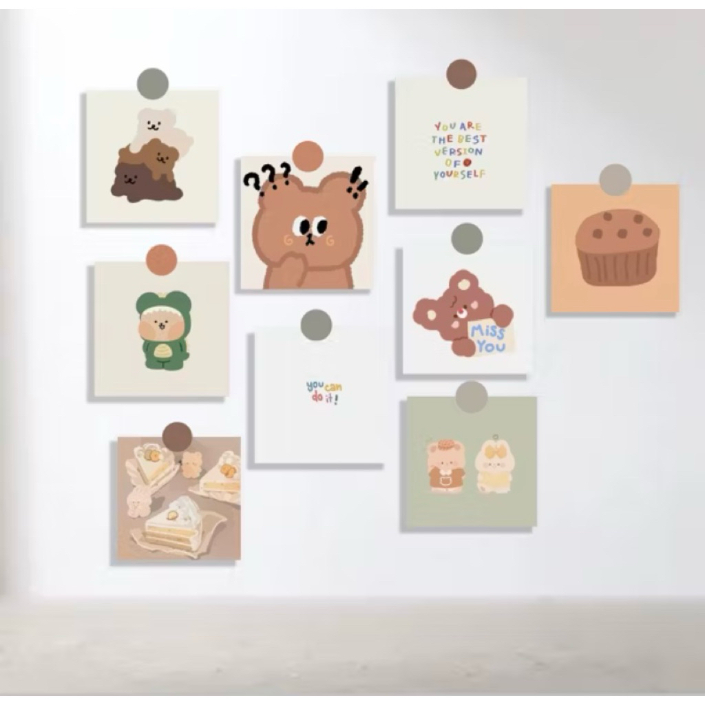 Sticker / Poster Cute Dekorasi Mini Glossy
