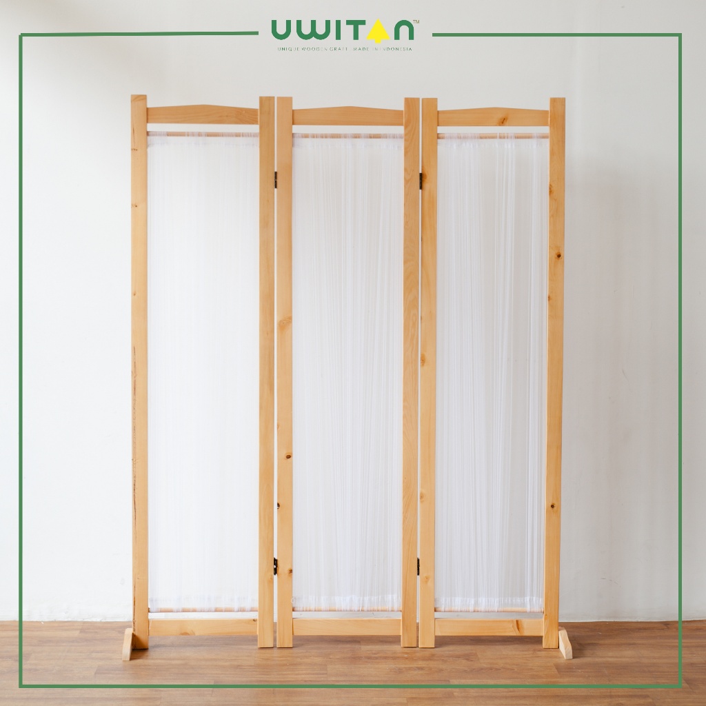 Uwitan Sketsel Vitrage Natural – Pembatas Ruangan Partisi Ruang Tamu Sekat untuk Ruang Keluarga Baha