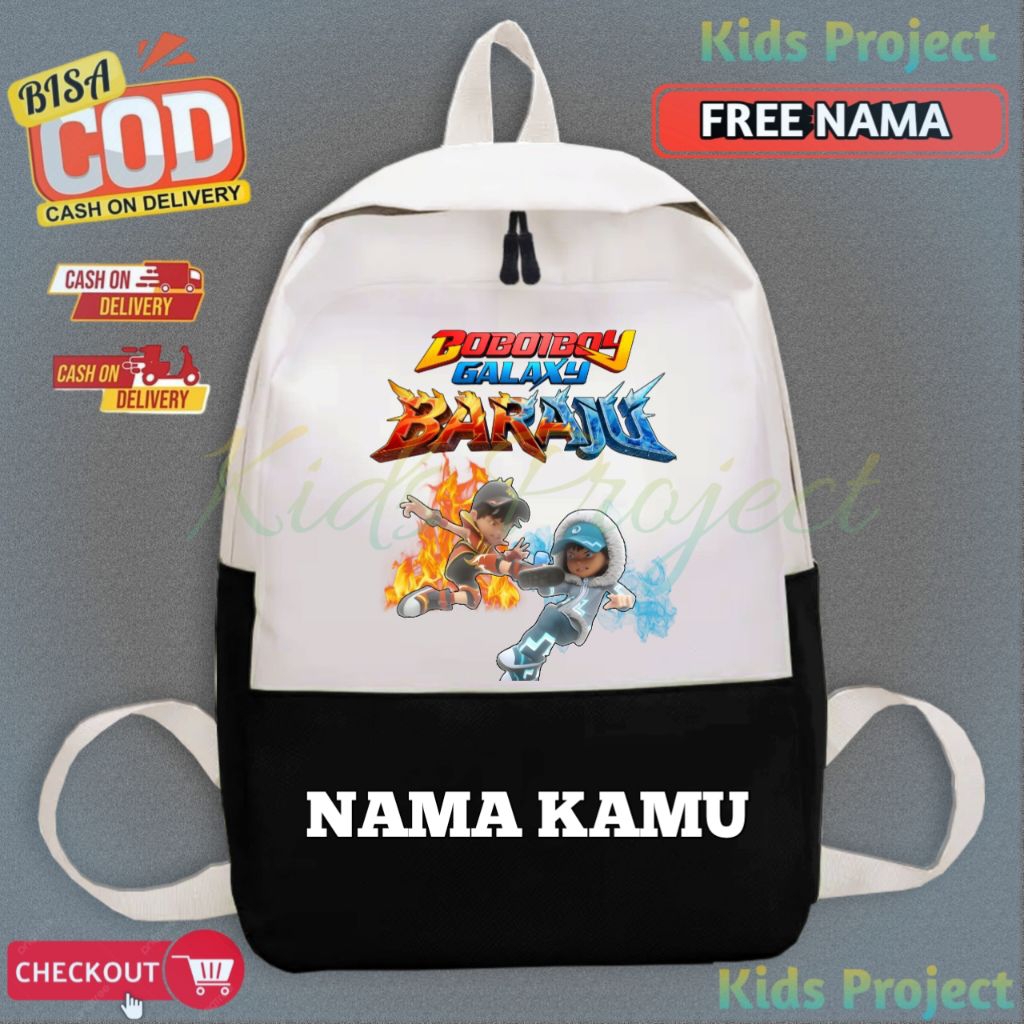 Tas Ransel Anak Boboiboy Blaze VS Boboiboy Ice BOBOIBOY GALAXY BARAJU - Tas Anak-anak Sekolah TK/SD