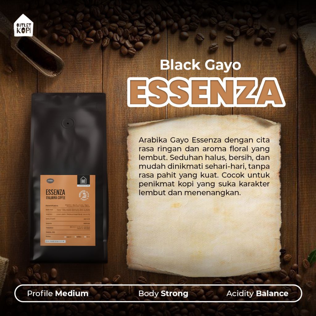 ARABIKA GAYO ACEH - ESSENZA - Arabika Gayo 100% - Outlet Kopi Gayo