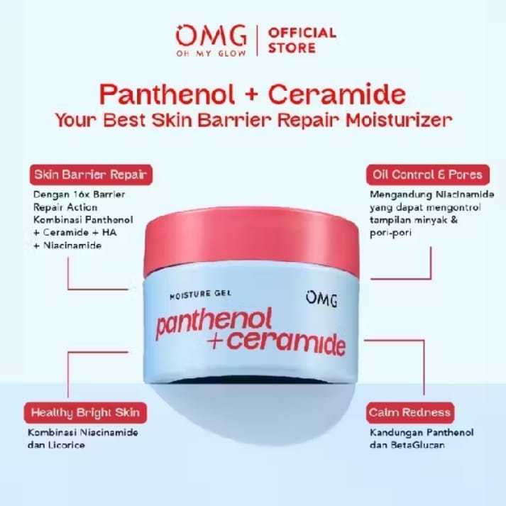 SF OMG OH MY GLOW Panthenol + Ceramide Mosture Gel 30 gr / Pelembab Wajah