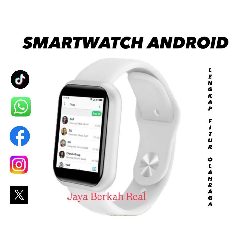 COD Jam Tangan Android Touchscreen Elegan Bisa WhatsApp Anti Air / Jam Tangan Pria Wanita Mewah Full