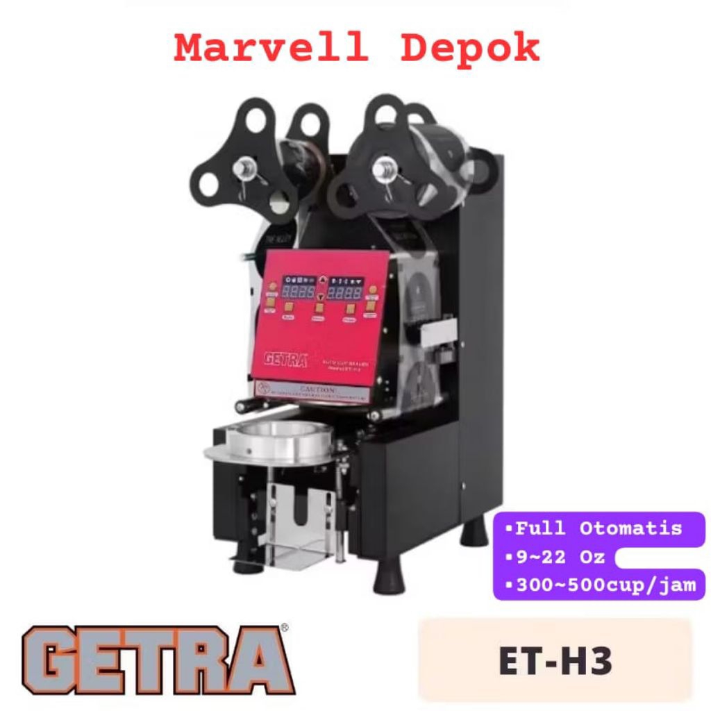 CUP SEALER OTOMATIS GETRA ET-H3 CUP SEALER MESIN PRESS GELAS PLASTIK OTOMATIS