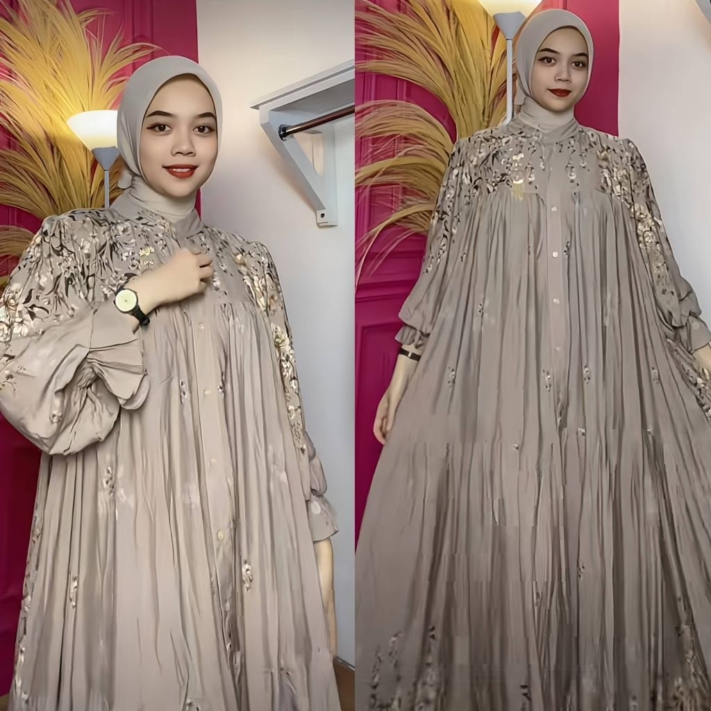 gamis rayon premium Syifa lengan balon