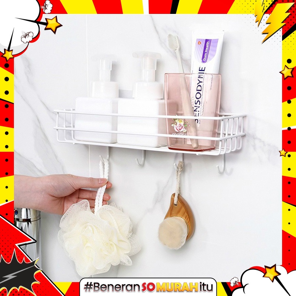 Rak Dapur Tempel Dinding Model Keranjang Penyimpanan Bumbu Dapur Kecap Saus Garam Cantolan Spatula