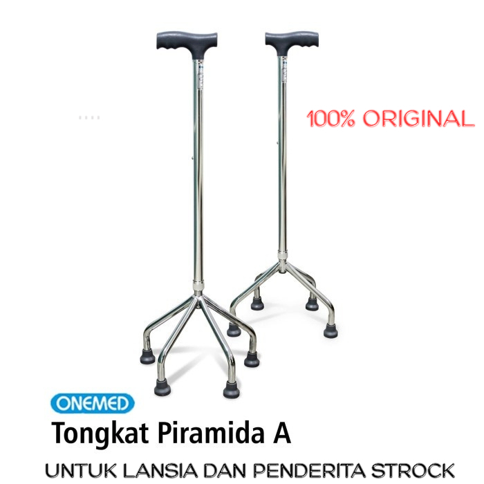 Tongkat Jalan Orang Tua Kaki 4 Empat Onemed/Sella Tongkat Jalan Kaki 3/Tongkat Jalan Lipat Sella