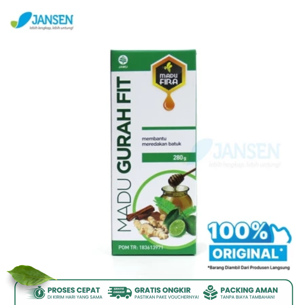 Obat Flu Batuk Sakit Tenggorokan | Obat Herbal Ori Gangguan Sinus Dan Pernafasan MADU GURAH FIT Orig