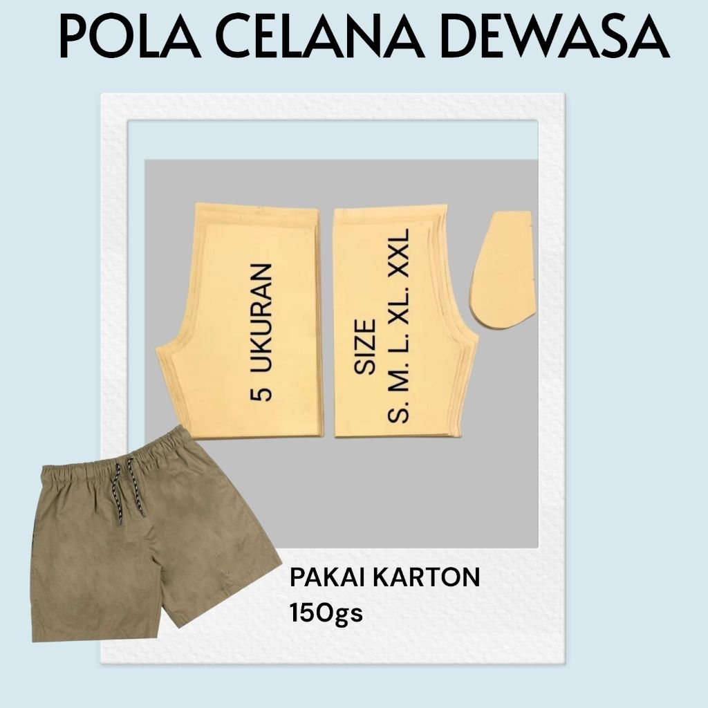 POLA CELANA KOLOR PRIA DEWASA  (BERISI 7 UKURAN)