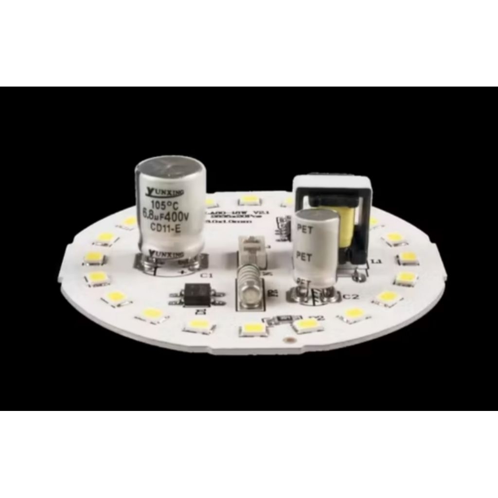 PCB lampu LED ac dob eco super 18 watt 9 volt DM58mm/ pcb led 18w 9v/ mesin lampu led 18w
