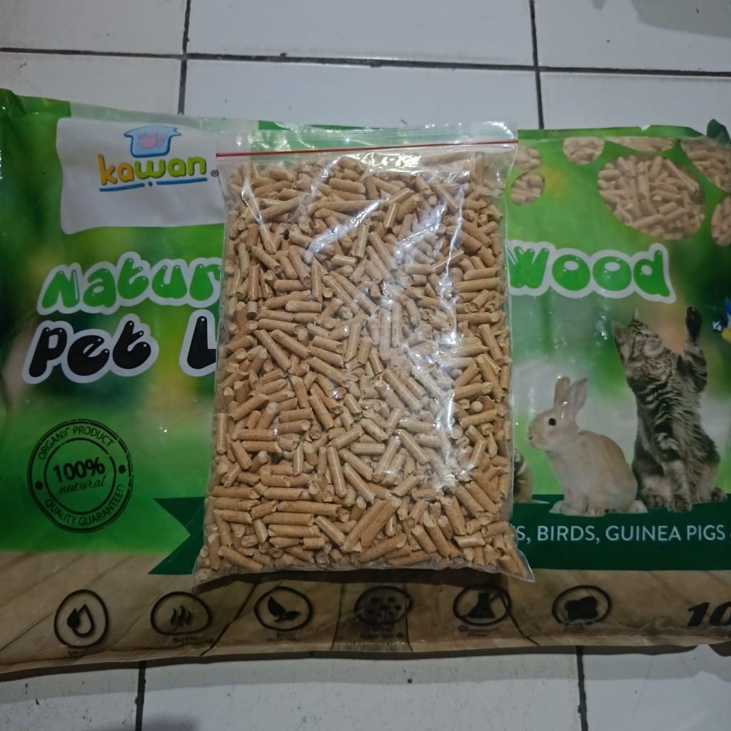 Kawan Natural Pine Wood Pet Litter- Wood pellet Kiloan 1kg