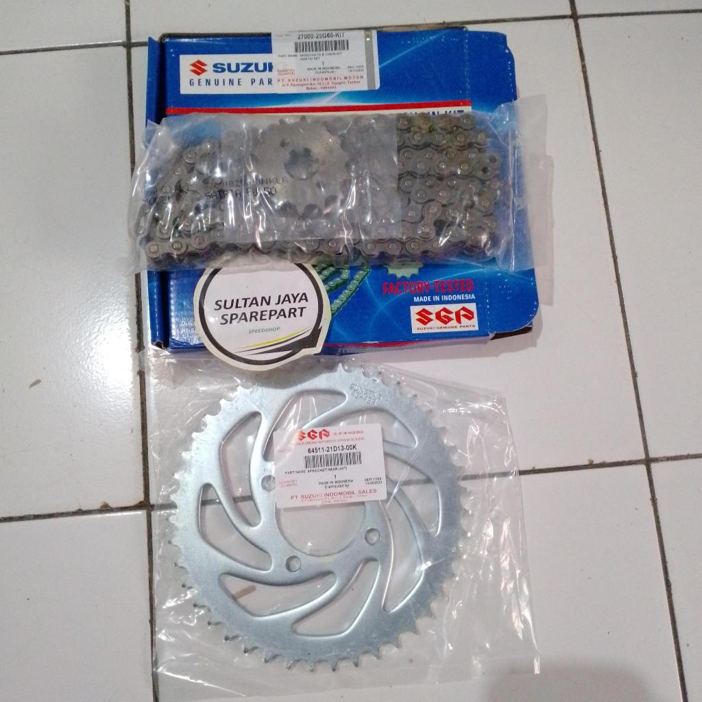 GIR SET GEAR SET RANTAI RODA KIT SUZUKI SATRIA FU 150 LAMA ORI SGP