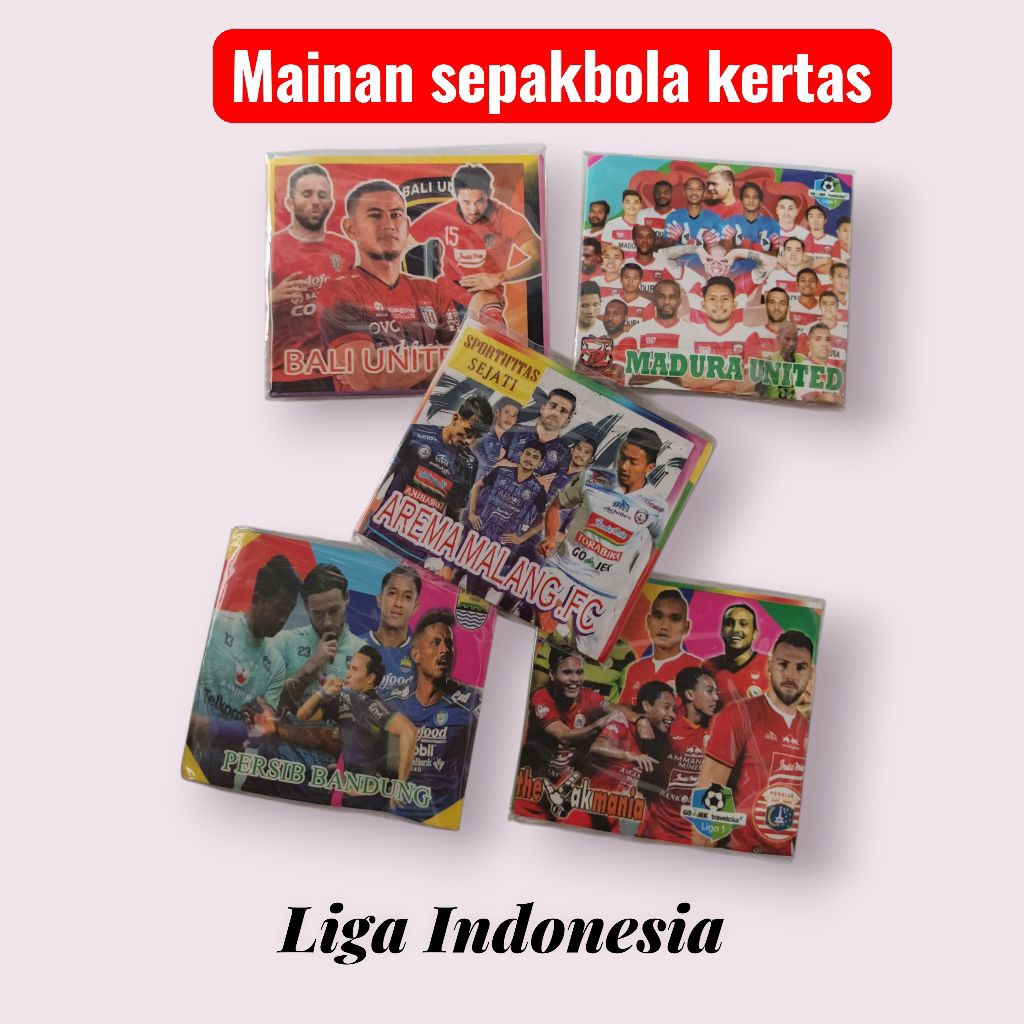 Mainan anak Sepakbola Gawang Kertas Karton /paper soccer liga indonesia dan internasional