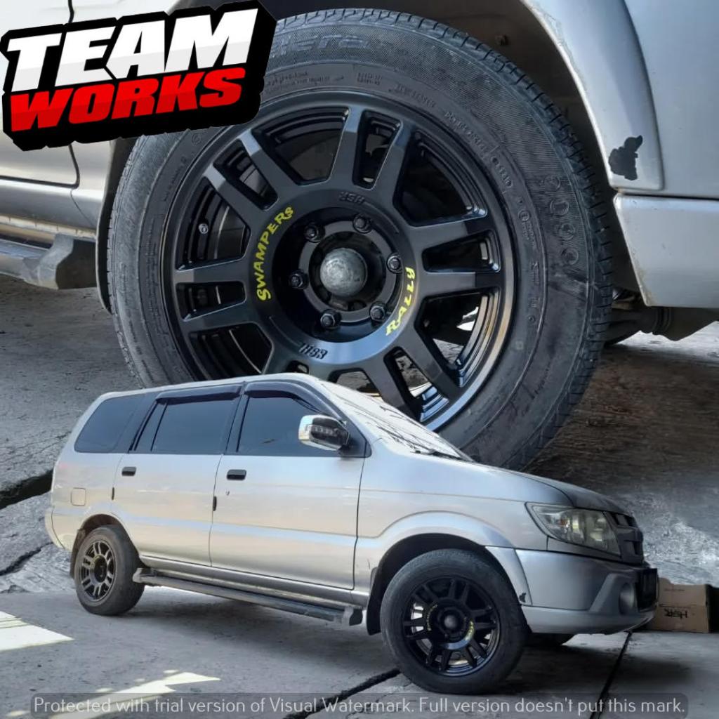 VELG MOBIL RACING HSR SWAMPER RING 15 LEBAR 8 COCOK BUAT MOBIL PANTHER DMAX HILUX VELK RING 15 BLACK