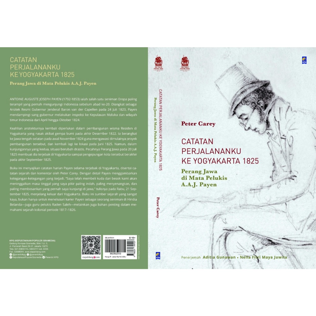 Catatan Perjalananku ke Yogyakarta 1825 - Peter Carey -  Buku KPG- Bonus Postcard + TTD Penulis