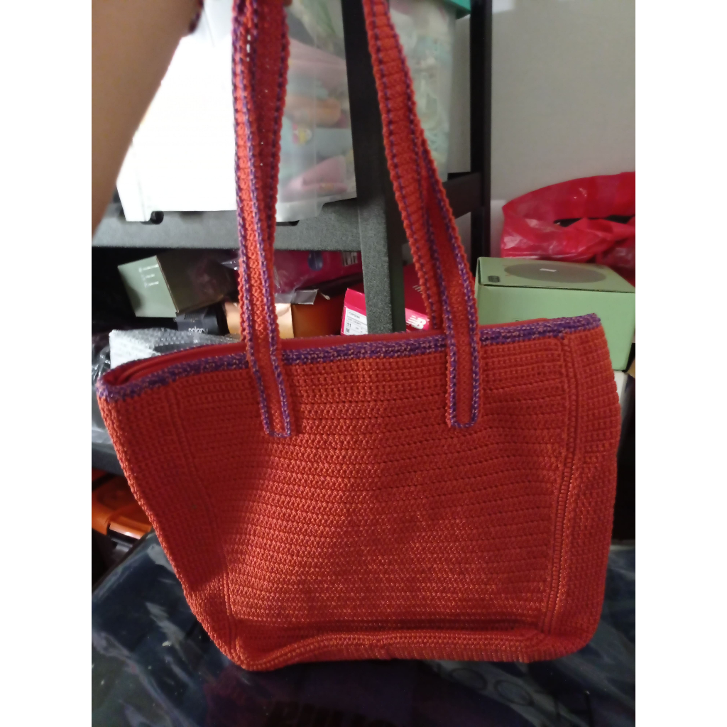 tas rajut dowa model tote preloved pl