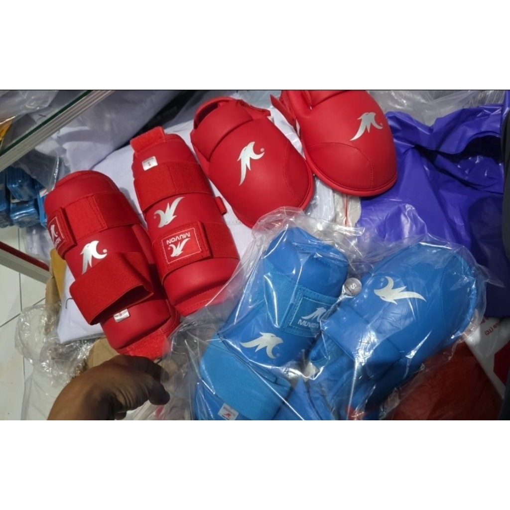 Footprotector Karate Muvon Pro New 2025 Set Merah Biru Original
