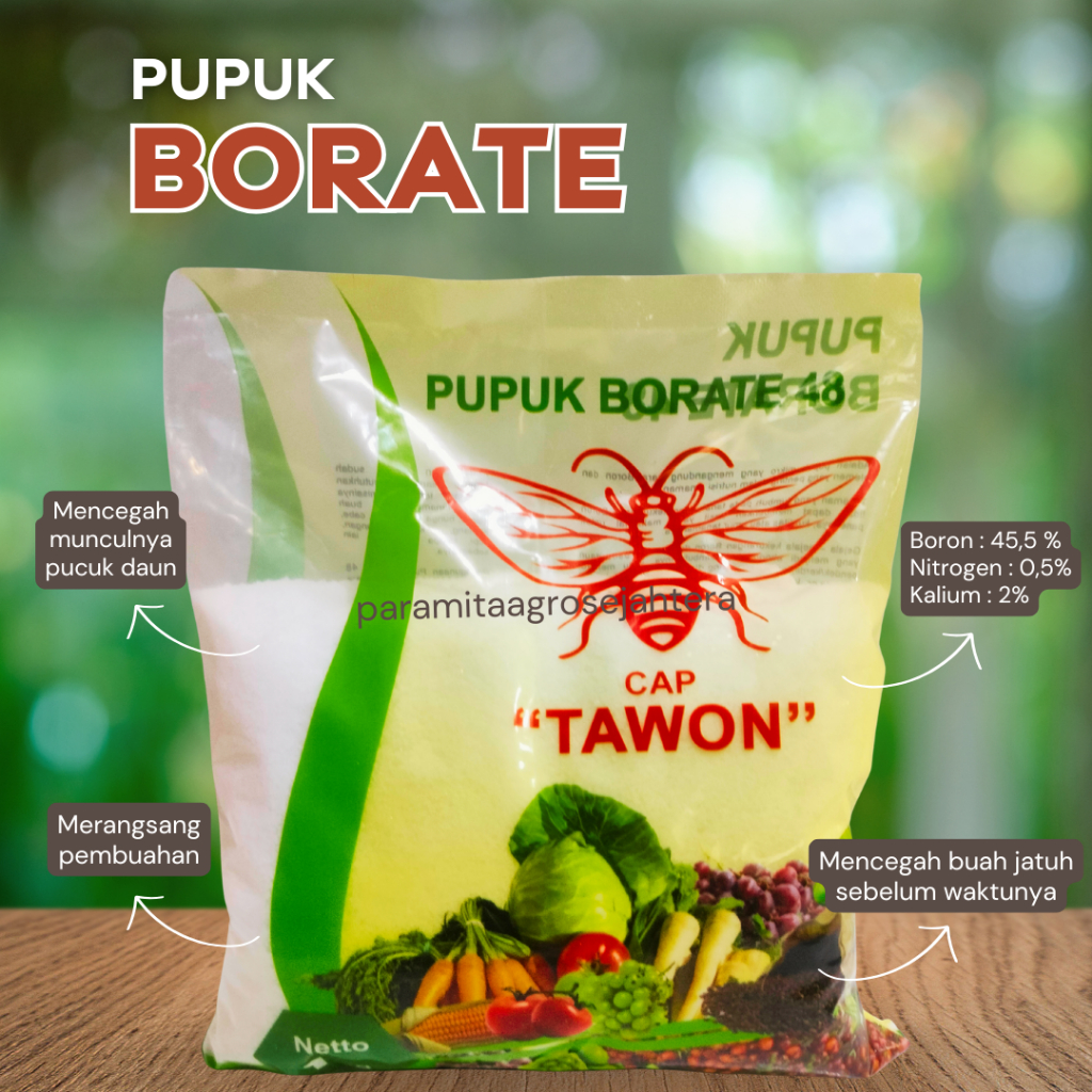 Pupuk Borate 48 Cap Tawon Original Pupuk Boron Murni 1 Kg Untuk Tanaman