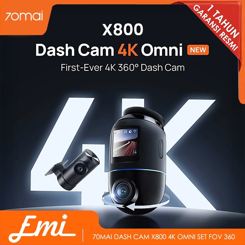 70mai Dash Cam X800 4K Omni Set FOV 360 Supercapacitor 512GB External Storage Sony Starvis2 HDR Dual