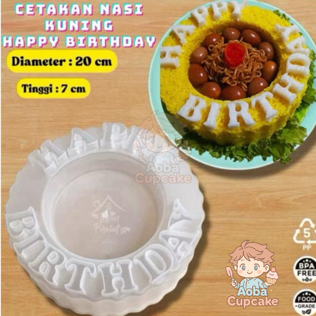 Cetakan Nasi Kuning Happy Birthday Ulang Tahun / Cetakan Nasi Kuning Selamat Ulang Tahun Food Grade