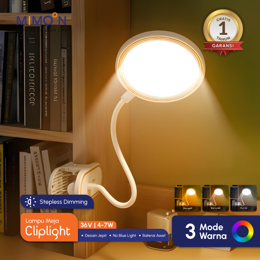 MIMOON Lampu Belajar Lampu Belajar Jepit Lampu Belajar Portable Charger Led LED Anti Silau USB Colok