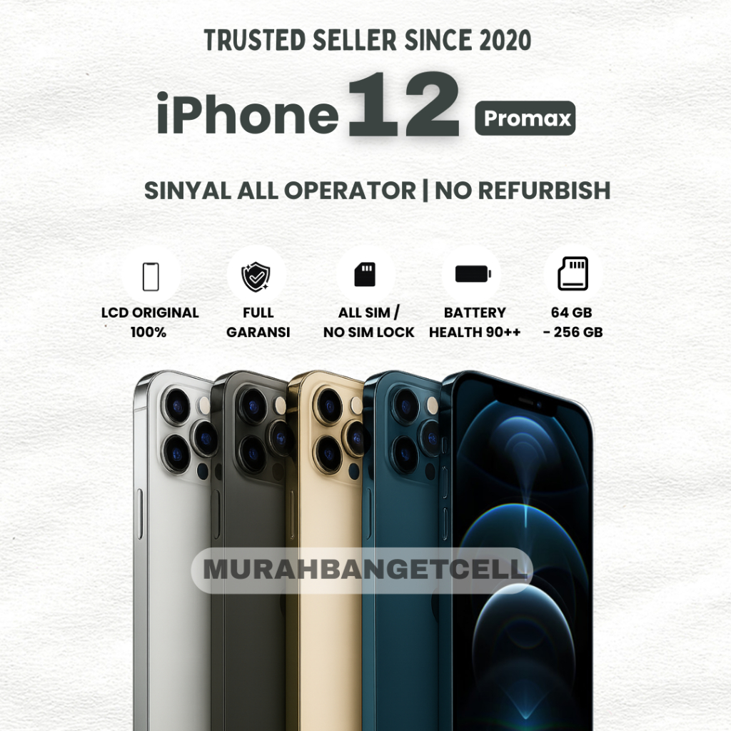 iPHONE 12 pro max 128gb 256gb second ex inter fullset mulus terawat