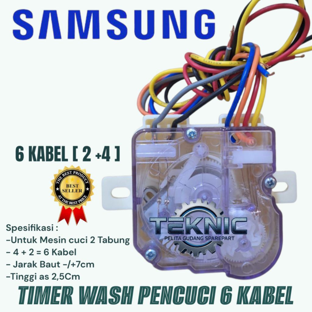 TIMER WASH 6 KABEL MESIN CUCI 2 TABUNG SAMSUNG / TIMER PENCUCI SAMSUNG