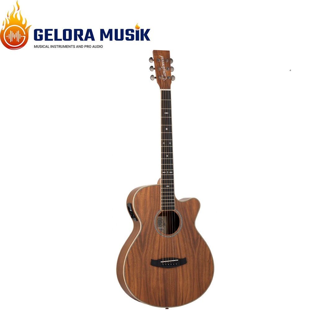 Gitar Akustik Elektrik Tanglewood TRU4 CEAK Super Folk Cutaway All Figured Koa Solid Top W/ Bag