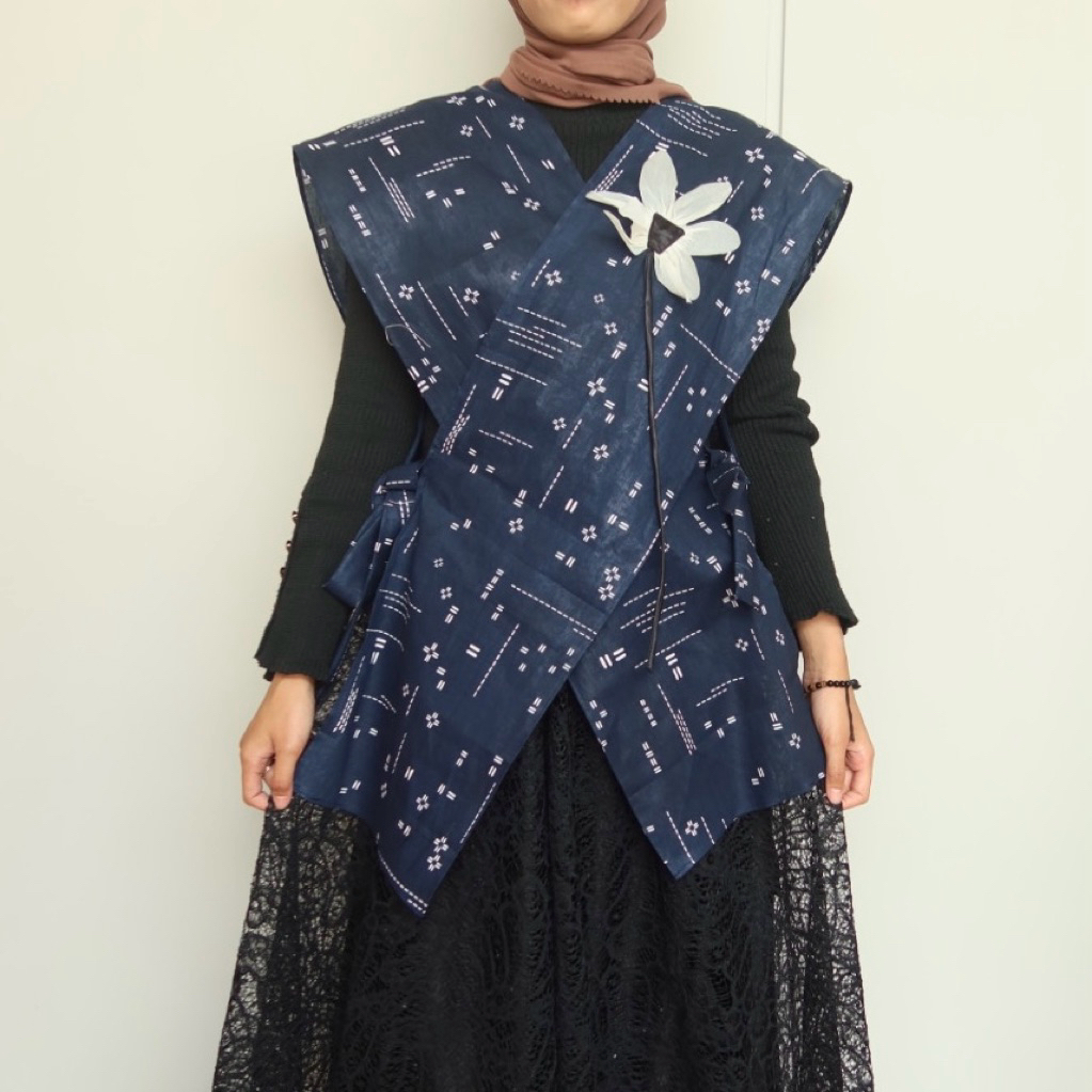 vest batik silang/vest wanita/vest batik/rompi wanita/vest korean style