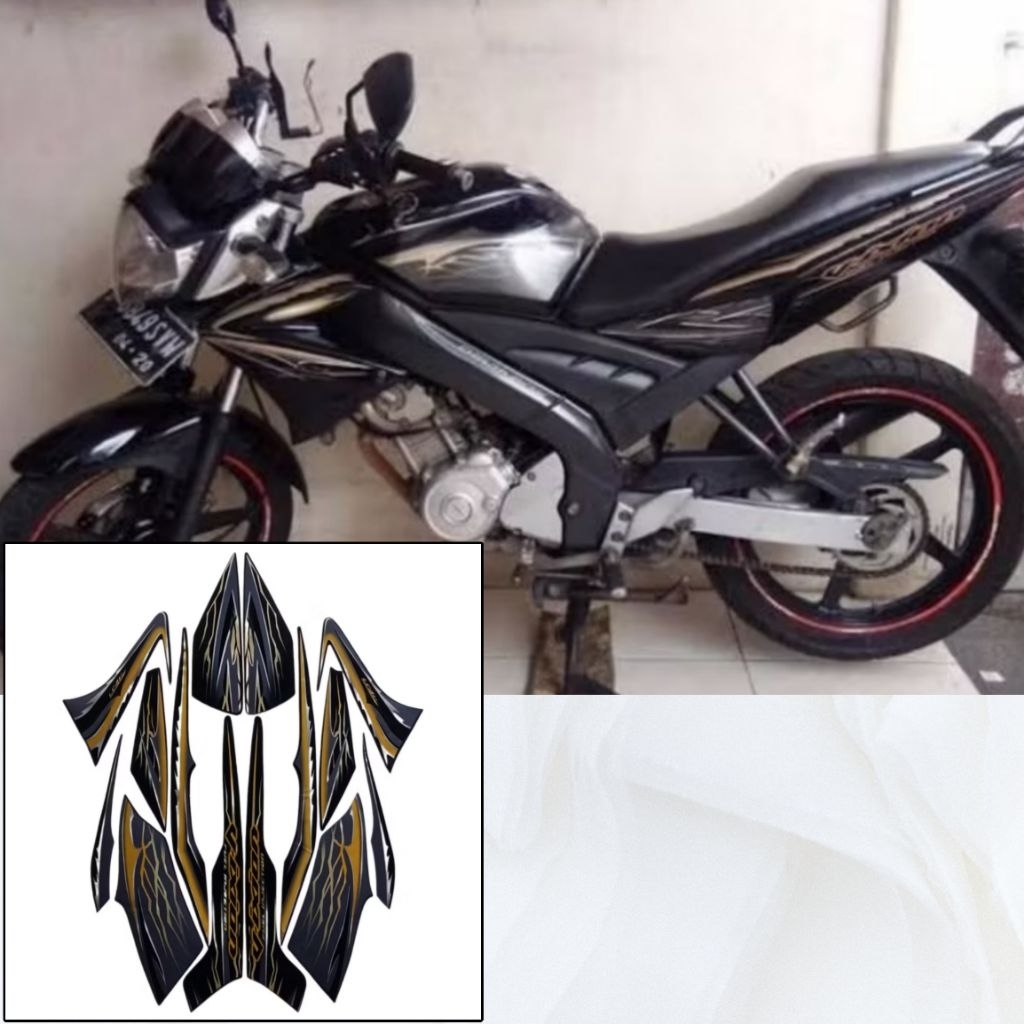 Stiker Striping Lis Body Motor Vixion Old 2010 Hitam