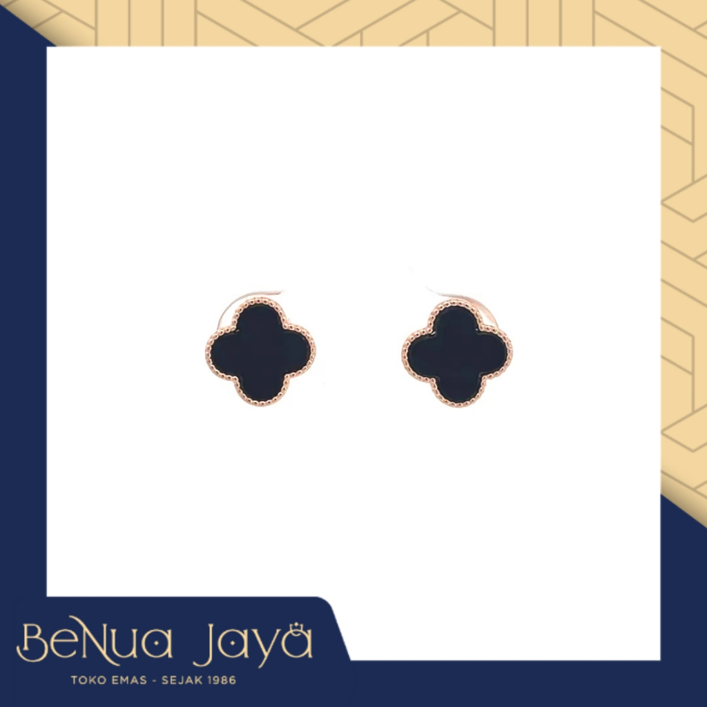 Giwang Emas Clover Hitam (ITL) 750/17K #00430527