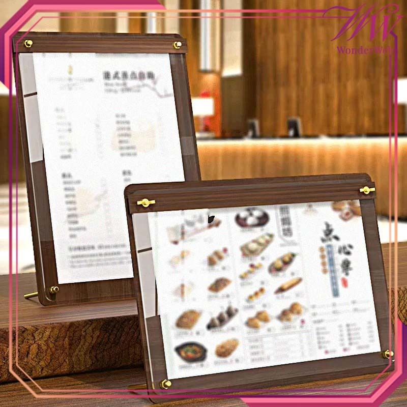 Stand Menu Berdiri Stand Menu Kayu A4 Tempat Menu Berdiri Papan Menu Aesthetic Menu Holder Kayu