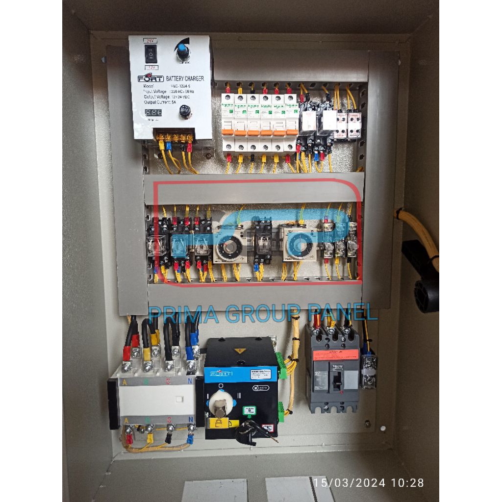 Panel Automatic Transfer Switch (ATS) PLN-GENSET 4P 40-60KVA 100A Fort komplit