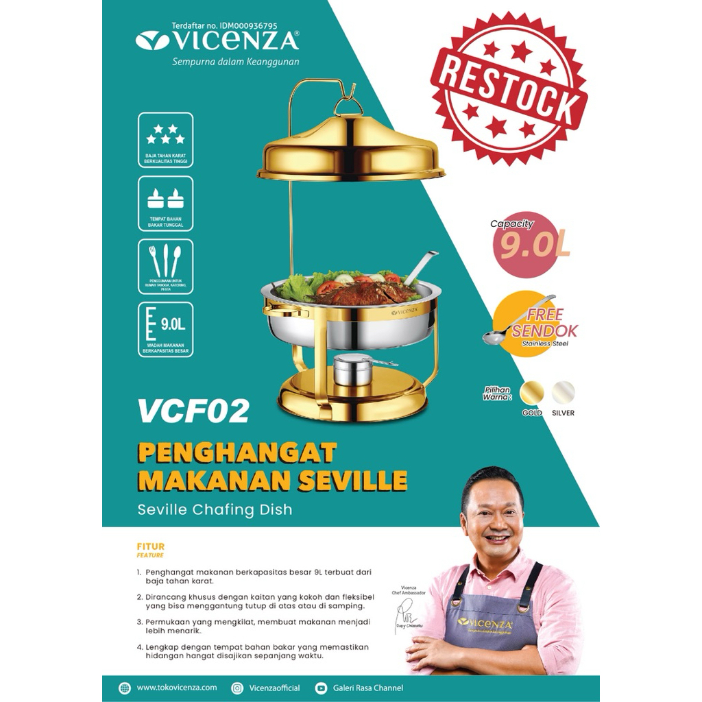 Prasmanan gold tutup gantung VCF02 | Prasmanan mewah sultan Vicenza