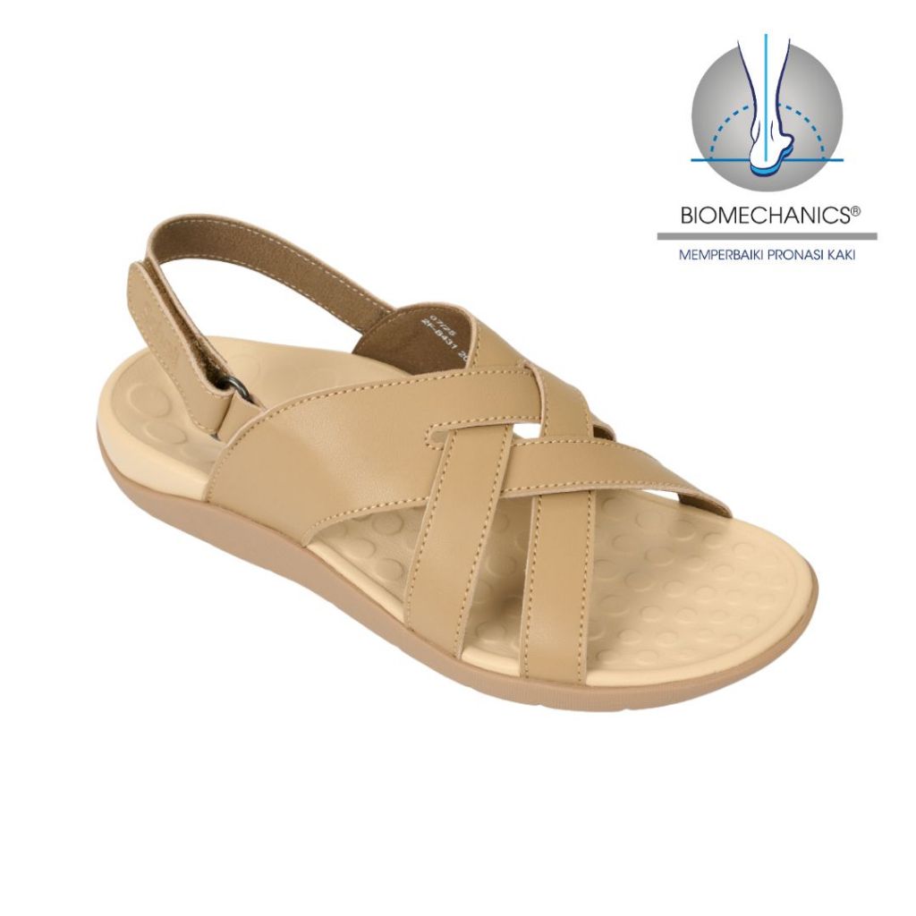 Scholl Laura Beige Sandal Wanita Size 36-40 Women Sandals Biomechanics Sintetis