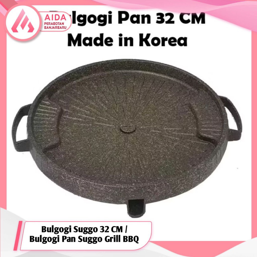 Bulgogi Suggo Grill pan 32cm alat panggang bbq Anti lengket Bulgogi Suggo Bulgogi Pan Suggo Tutup Ka