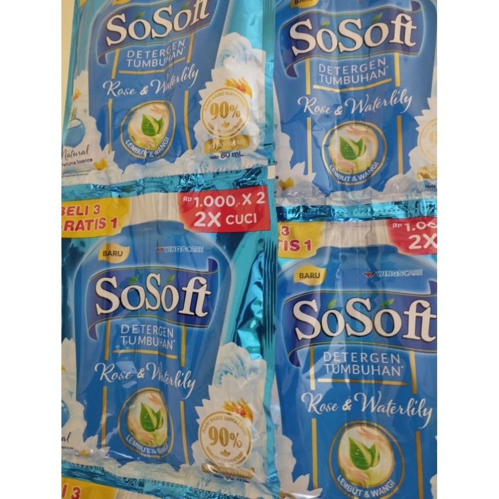 So Soft Renceng Promo isi 14 Sachet Deterjen Cair / So Soft Detergent Cair