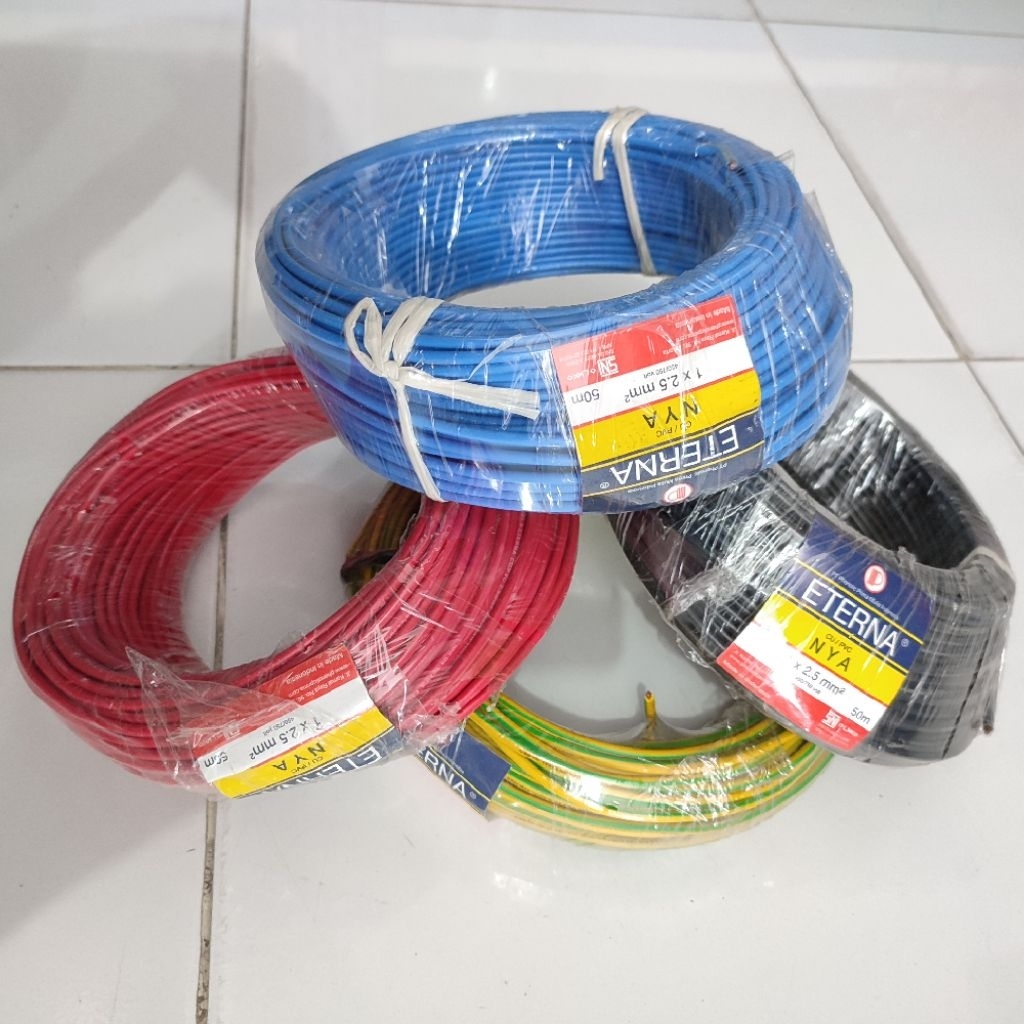 Kabel Engkel Kabel Listrik kabel Tembaga NYA 2.5 50 meter Eterna